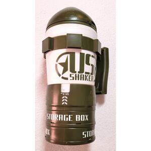 US Shaker Ultimate System Top Shaker Bottle 24-Ounce Cup Hidden Storage Green